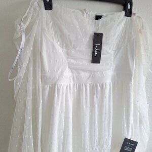 Lulus Mesh Long Sleeve Maxi Dress